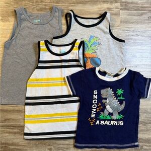 Toddler Boy Tank Top & T-Shirt Bundle – 4 Piece Summer Lot (Size 3T and 4T)